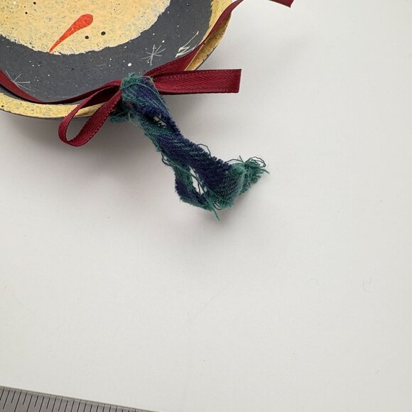 Rustic Welcome Christmas Tree Ornament Snowman Face Folk Art Cabin Decor 4 Inch - Picture 6 of 7